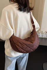 Plaid Quilted Adjustable Strap Crossbody Bag - Trendsi