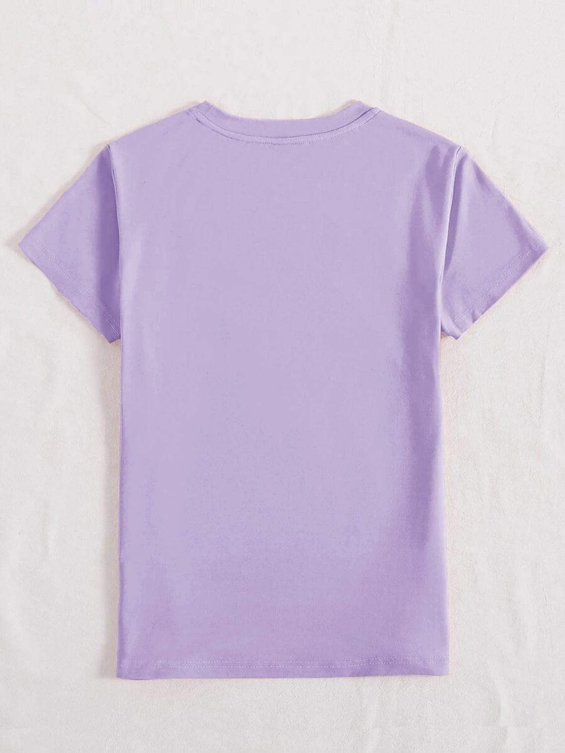 Graphic Round Neck Short Sleeve T-Shirt - Trendsi - Flyclothing LLC