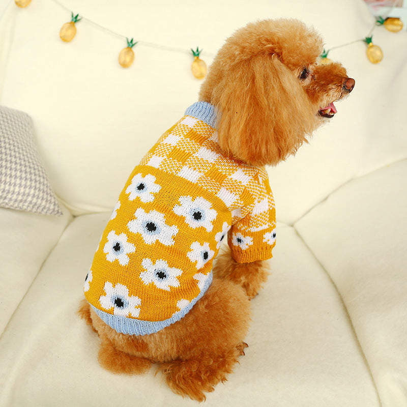 Bowknot Dog Clothes Cat Costume Hollow Knit Dog Sweater - My Store - Flyclothing LLC