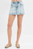 RISEN Full Size High Rise Button Down Skorts Plus Size - Trendsi - Flyclothing LLC