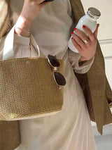 Woven Straw Tote Bag - Trendsi - Flyclothing LLC