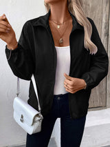 Pocketed Zip Up Long Sleeve Jacket - Trendsi - Flyclothing LLC