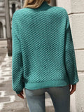 Mock Neck Long Sleeve Sweater - Trendsi - Flyclothing LLC