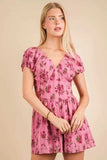 VERY J Floral Printed Ruffle Romper - Trendsi - Flyclothing LLC
