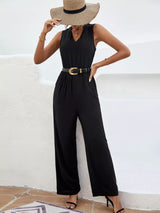 Sleeveless V-Neck Wide Leg Jumpsuit - Trendsi - Flyclothing LLC
