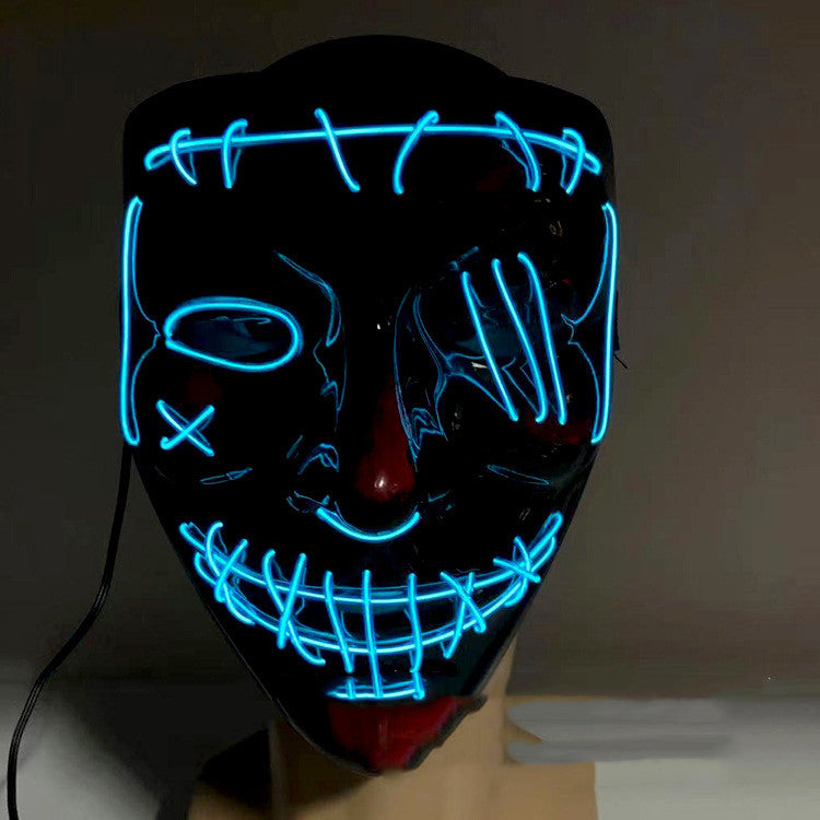 Compatible with Apple, Halloween Glowing Mask Black V Face Mask Grimace - My Store - Flyclothing LLC