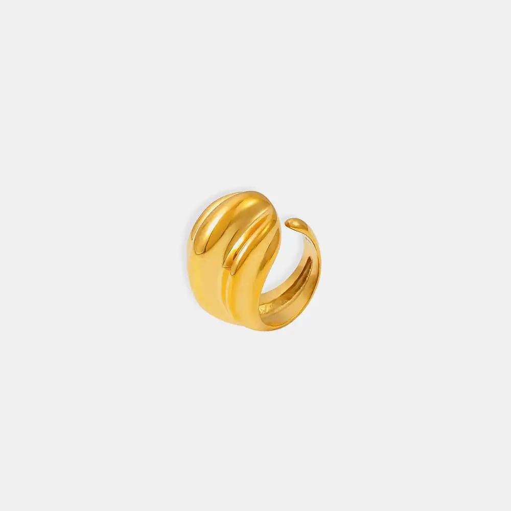 18K Gold-Plated Titanium Steel Open Ring - Trendsi - Flyclothing LLC