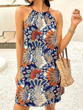 Printed Grecian Neck Mini Dress - Trendsi - Flyclothing LLC