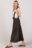 SAGE + FIG Full Size Wide Strap Wide Leg Overalls - Trendsi