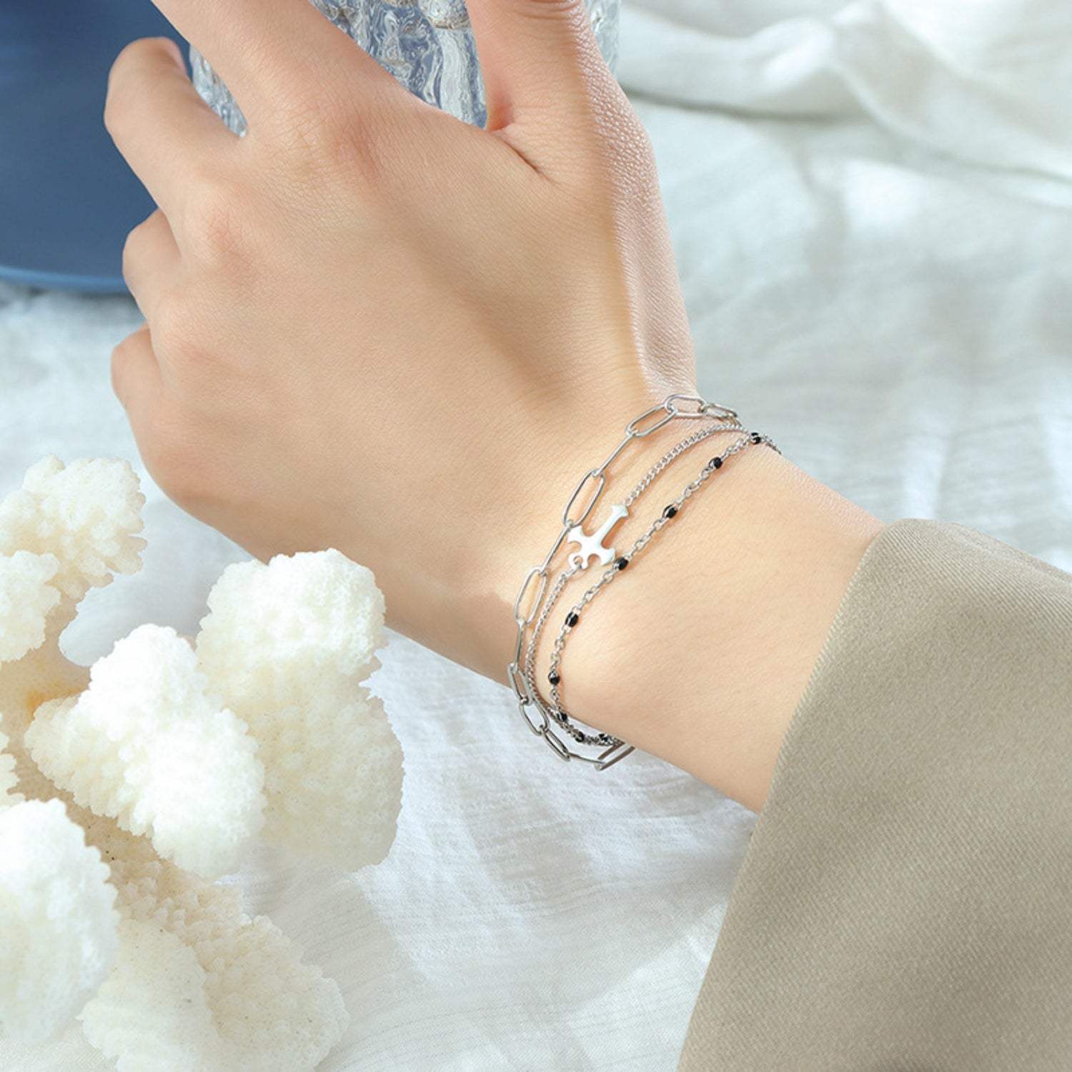 Titanium Steel Three-Layered Bracelet - Trendsi - Flyclothing LLC