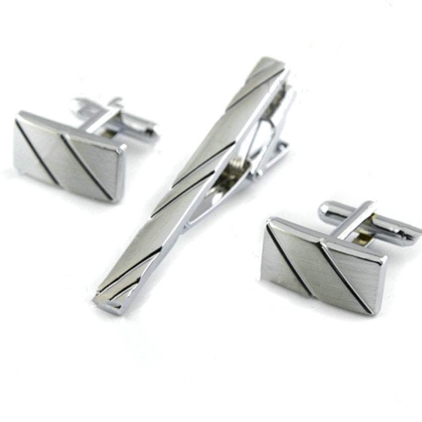 Men's Business Silver Diagonal Cufflinks - My Store - Flyclothing LLC
