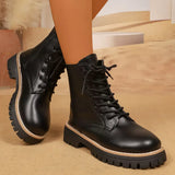 Lace-Up Platform Boots - Trendsi - Flyclothing LLC