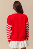 SO ME Christmas Snowflake Crochet Embellished Sweater - Trendsi - Flyclothing LLC