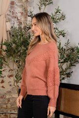 Sew In Love Boat Neck Long Sleeve Sweater - Trendsi - Flyclothing LLC