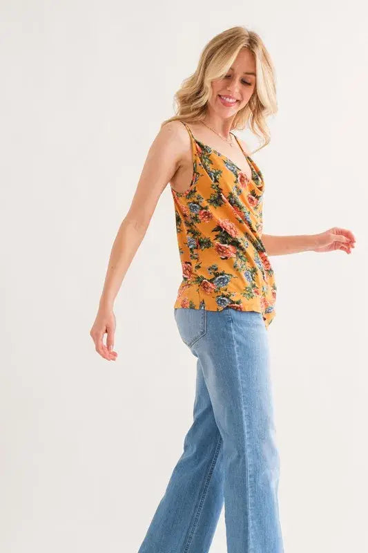 And The Why Floral Printed Casual Tank Top - Trendsi - Flyclothing LLC