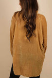 Button Down Loose Fit Velvet Shirt - Trendsi - Flyclothing LLC