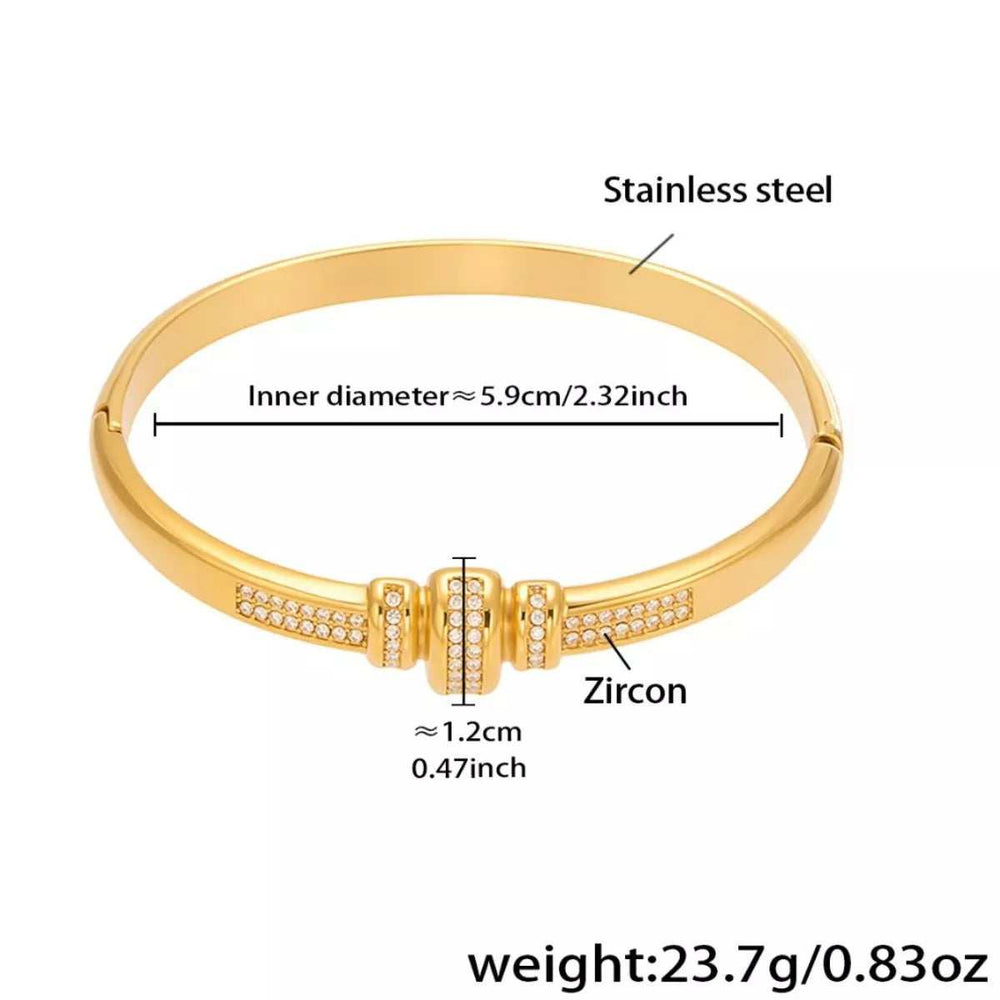 18K Gold-Plated Zircon Bracelet - Trendsi - Flyclothing LLC