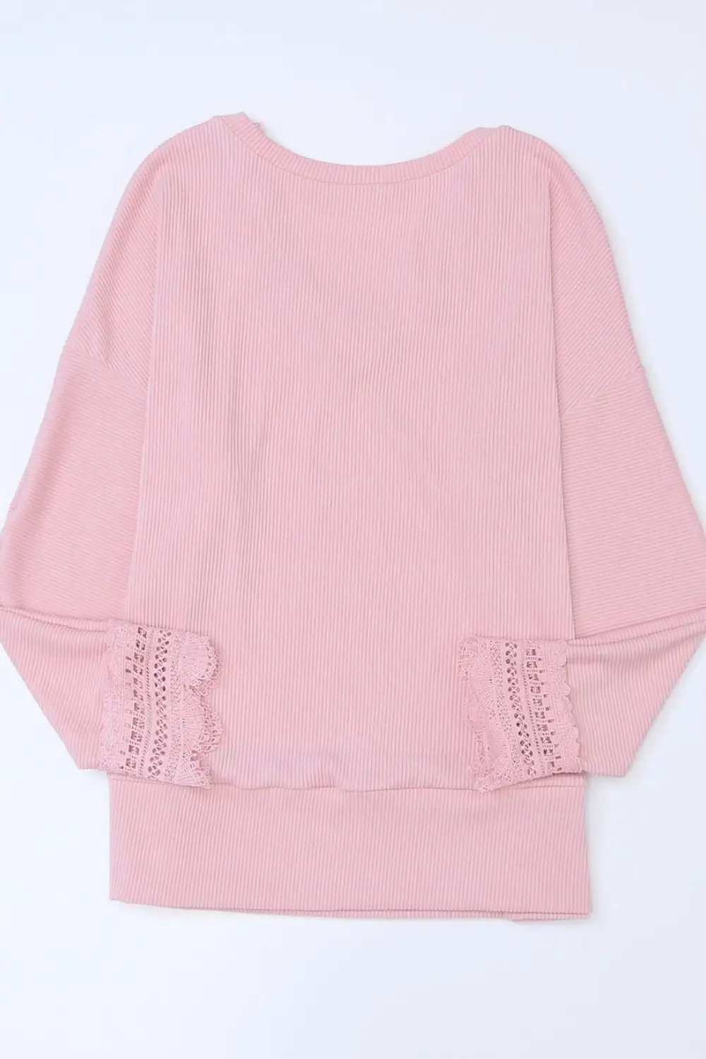 Lace Detail V-Neck Long Sleeve T-Shirt - Trendsi - Flyclothing LLC