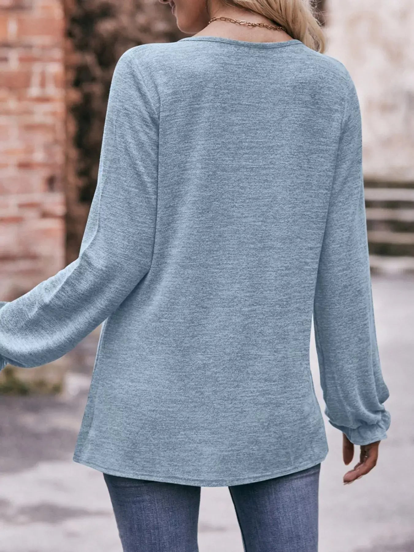 Ruffle Cuff Long Sleeve T-Shirt - Trendsi - Flyclothing LLC