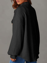 Textured Button Up Long Sleeve Shacket - Trendsi - Flyclothing LLC