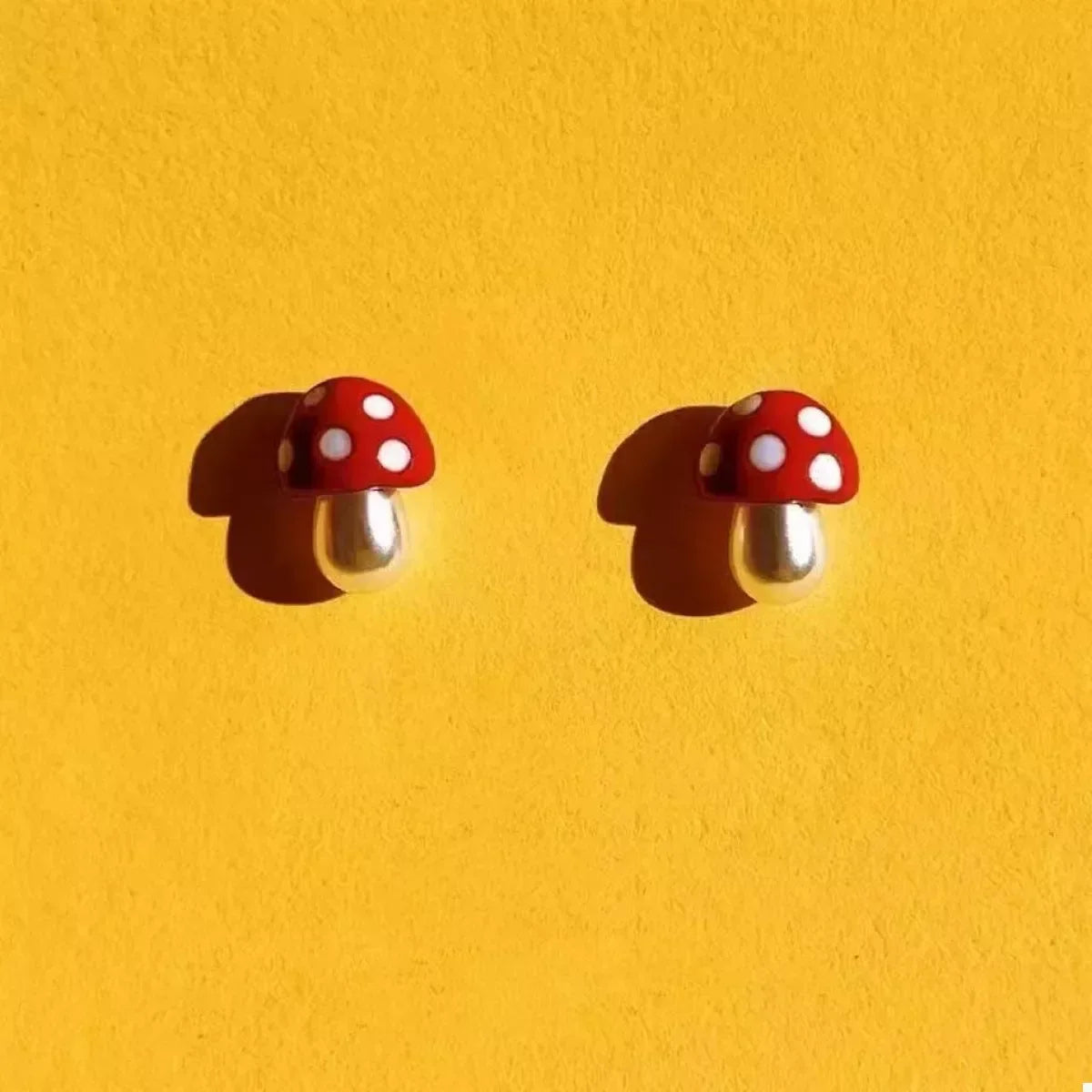 Mushroom Stud Earrings - Trendsi - Flyclothing LLC