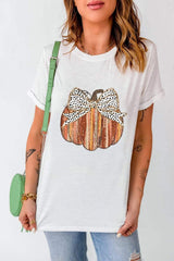 Full Size Pumpkin Round Neck Short Sleeve T-Shirt - Trendsi - Flyclothing LLC
