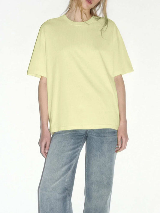 Plus Size Oversized Round Neck Short Sleeve T-Shirt - Trendsi - Flyclothing LLC