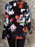 Printed Notched Long Sleeve Blouse - Trendsi - Flyclothing LLC