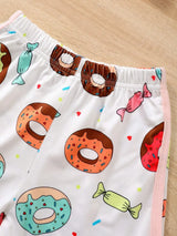 Children's Donut Round Neck Top and Pants Set - Trendsi - Flyclothing LLC
