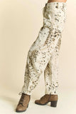 Davi & Dani Abstract Tie Dye Dot Lace Detail Barrel Pants - Trendsi - Flyclothing LLC