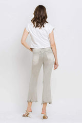 Lovervet Distressed Raw Hem Cropped Flare Jeans - Trendsi - Flyclothing LLC
