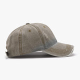 Distressed Washed Adjustable Baseball Cap - Trendsi