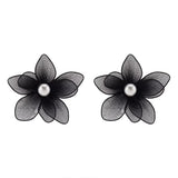 Flower Pearl Stud Earrings - Trendsi - Flyclothing LLC