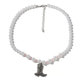 Pearl Beaded Cowboy Boot Necklace - Trendsi - Flyclothing LLC