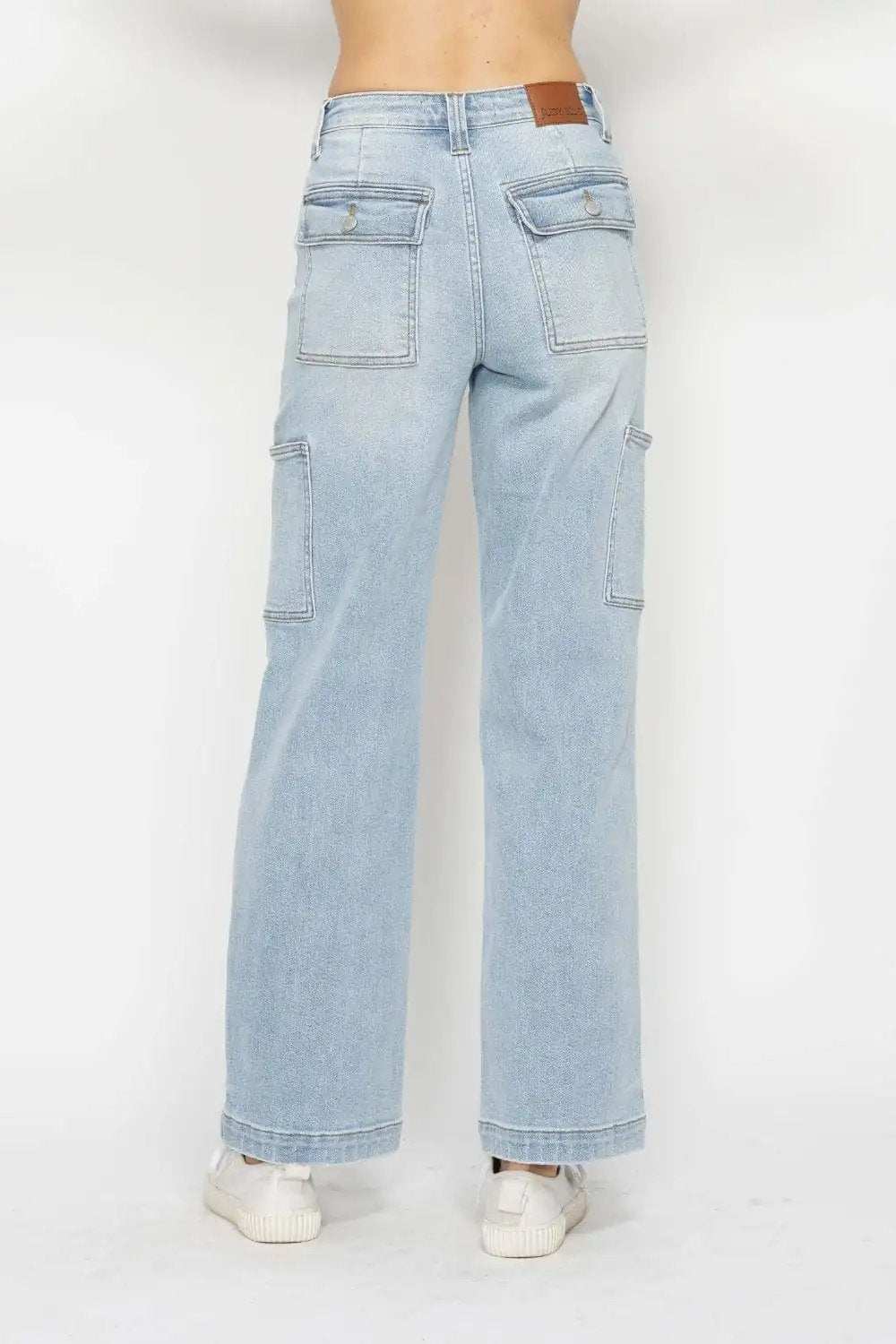 Judy Blue Full Size High Waist Straight Cargo Jeans - Trendsi - Flyclothing LLC