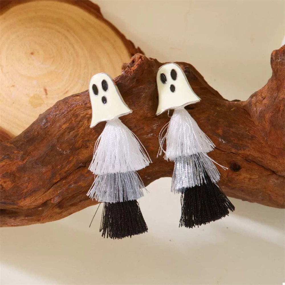 Halloween Ghost and Pumpkin Dangle Earrings - Trendsi - Flyclothing LLC