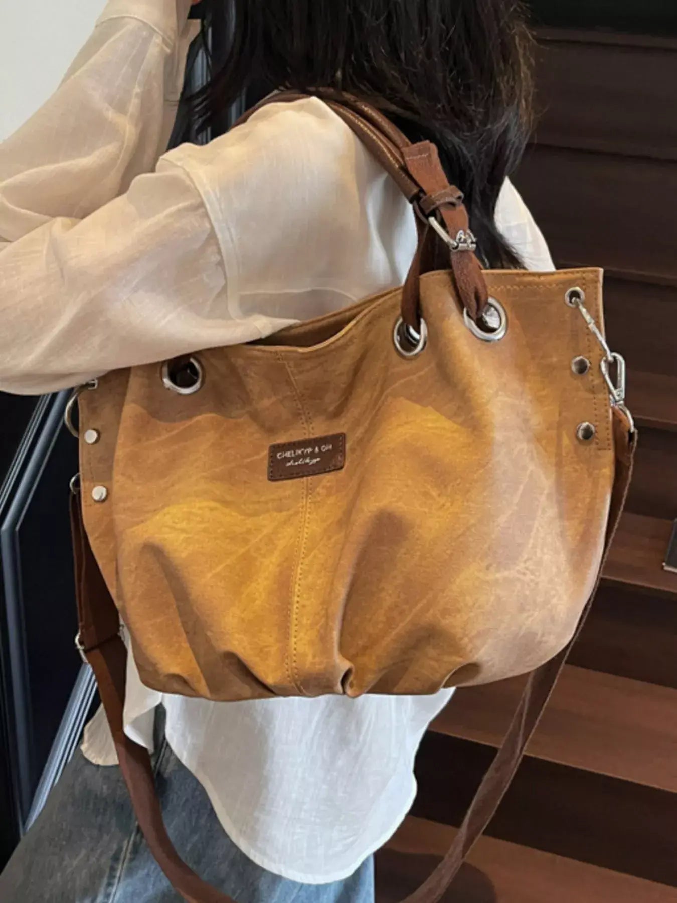 Vintage Adjustable Strap Crossbody Bag - Trendsi - Flyclothing LLC