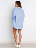 Striped Dropped Shoulder Shirt and Shorts Set - Trendsi - Flyclothing LLC