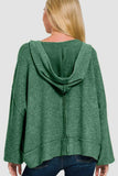 Zenana Brushed Hacci Exposed Seam Hoodie - Trendsi - Flyclothing LLC