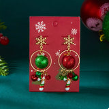 Christmas Snowflake Dangle Earrings with Colorful Beads - Trendsi - Flyclothing LLC