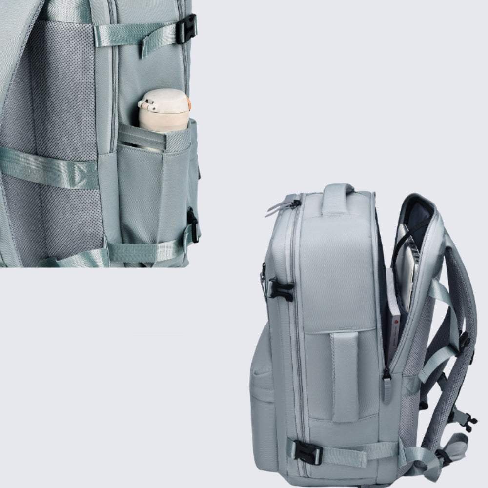 Oxford Cloth Side Pockets Backpack Bag with Handles - Trendsi - Flyclothing LLC