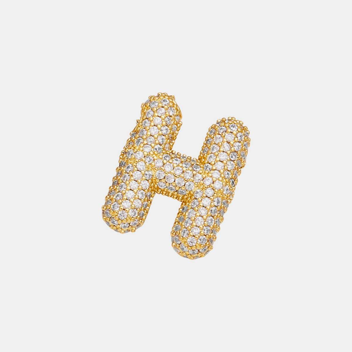 Gold-Plated Inlaid Zircon Letter Necklace - Trendsi - Flyclothing LLC
