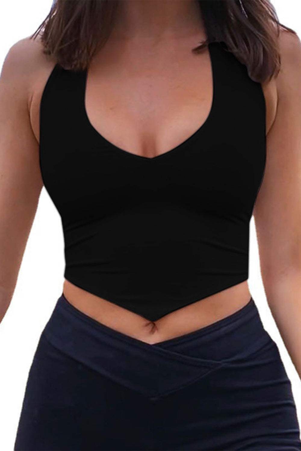 Backless Lace-Up Halter Neck Cami - Trendsi - Flyclothing LLC