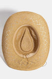 Fame Turquoise and Shell Star Beads Strap Western Straw Hat - Trendsi - Flyclothing LLC