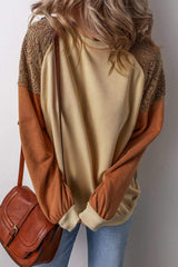 Color Block Long Sleeve Sweatshirt - Trendsi - Flyclothing LLC