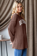 Heimish Ribbed Exposed Seam Long Sleeve T-Shirt - Trendsi - Flyclothing LLC