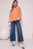 Hailey & Co Color Block Top with Striped Panel - Trendsi - Flyclothing LLC