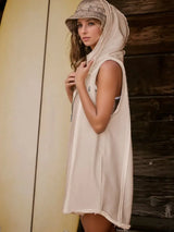 Half Zipped Hooded Sleeveless Romper - Trendsi - Flyclothing LLC
