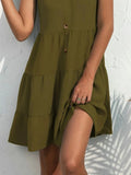 V-Neck Sleeveless Mini Tank Dress - Trendsi