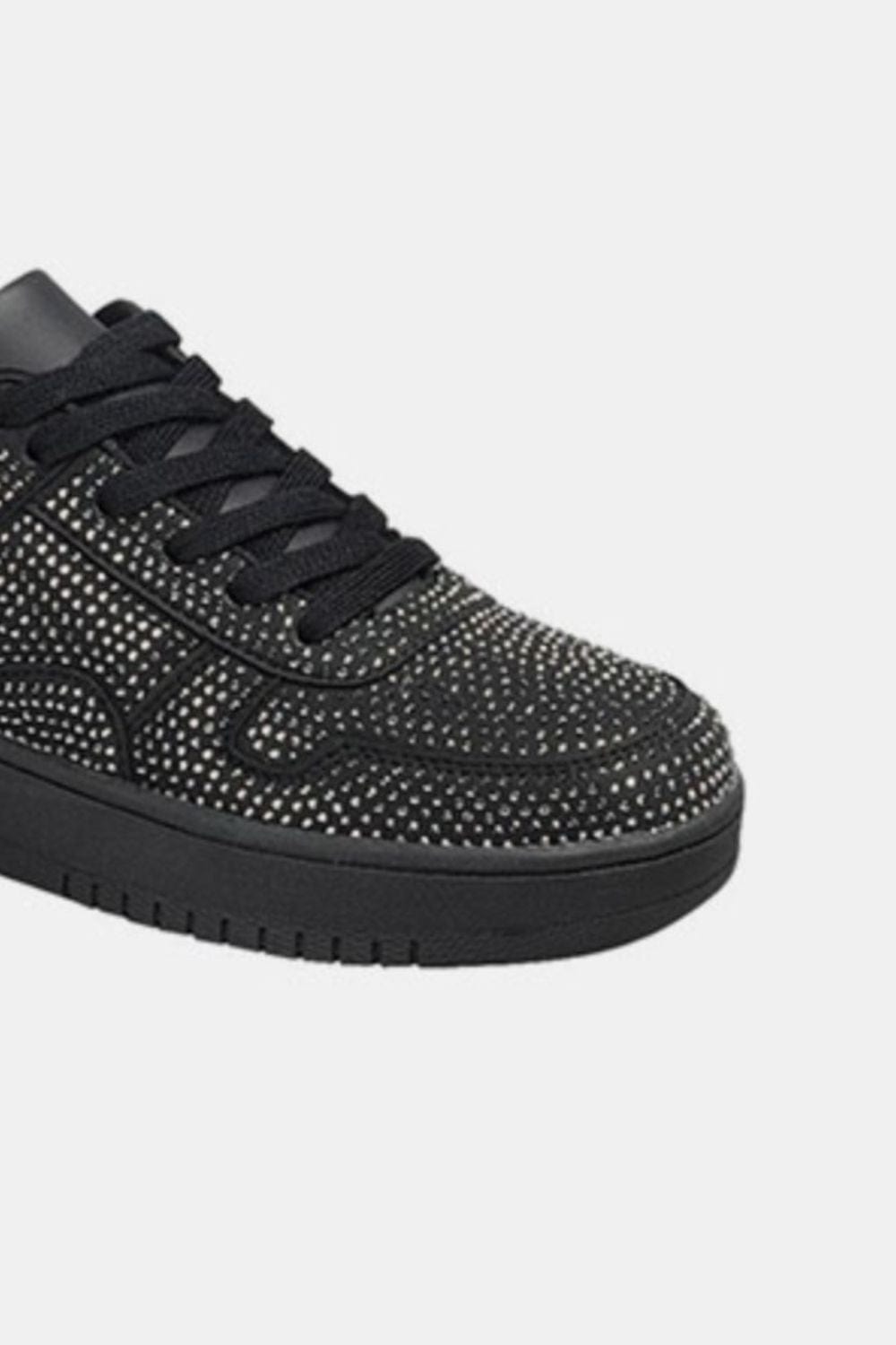 Forever Link Rhinestone Platform Flat Sneakers - Trendsi